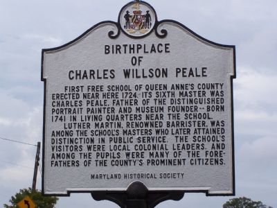 Birthplace of Charles Willson Peale Marker. Click for full size. Birthplace of Charles Willson Peale Marker image. Click for full size.