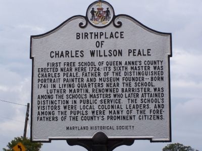 Birthplace of Charles Willson Peale Marker image. Click for full size.
