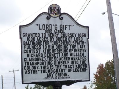 Lord's Gift 1050 Acres Marker image. Click for full size.