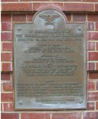 In Commemoration of the Secretaries' First Conference Marker. Click for full size. In Commemoration of the Secretaries' First Conference Marker image. Click for full size.