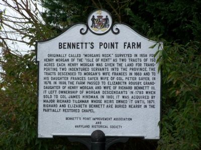 Bennett's Point Farm Marker. Click for full size. Bennett's Point Farm Marker image. Click for full size.