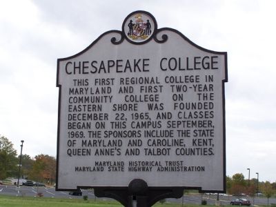 Chesapeake College Marker. Click for full size. Chesapeake College Marker image. Click for full size.