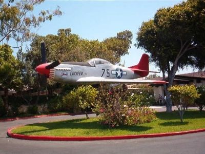 P-51 Mustang near Eagle Squadrons Marker. Click for full size. P-51 Mustang near Eagle Squadrons Marker image. Click for full size.