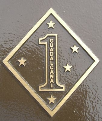 Close up of 1st Marine Division Logo on each marker image. Click for full size.