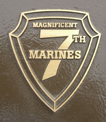 Close up of 7th Marine Regiment Logo on each marker. image. Click for full size.