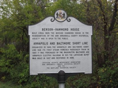 Benson-Hammond House Marker, North Side image. Click for full size.
