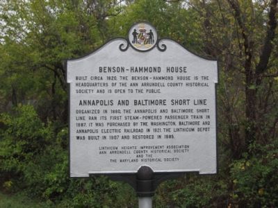 Benson-Hammond House Marker, North Side. Click for full size. Benson-Hammond House Marker, North Side image. Click for full size.