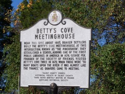 Betty's Cove Meetinghouse Marker image. Click for full size.