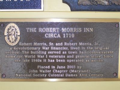 The Robert Morris Inn circa 1710 Marker image. Click for full size.