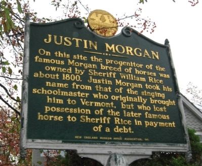 Justin Morgan Marker. Click for full size. Justin Morgan Marker image. Click for full size.