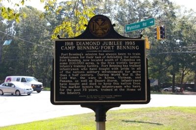 1918 Diamond Jubilee 1993 Camp Benning / Fort Benning Marker, Side 2. Click for full size. 1918 Diamond Jubilee 1993 Camp Benning / Fort Benning Marker, Side 2 image. Click for full size.