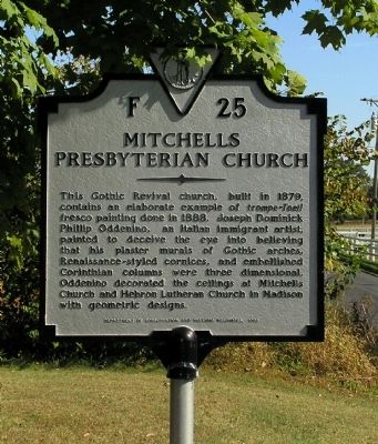 Mitchells Presbyterian Church Marker. Click for full size. Mitchells Presbyterian Church Marker image. Click for full size.