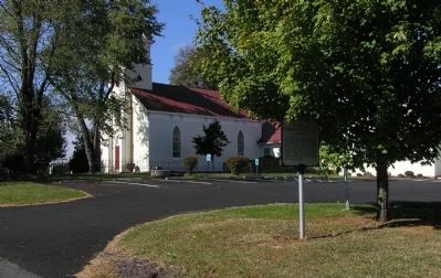 Wide view of the Mitchells Presbyterian Church Marker. Click for full size. Wide view of the Mitchells Presbyterian Church Marker image. Click for full size.