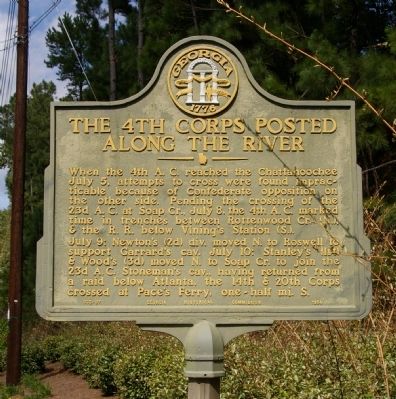 The 4th Corps Posted Along the River Marker image. Click for full size.