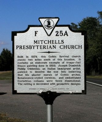 Mitchells Presbyterian Church Marker. Click for full size. Mitchells Presbyterian Church Marker image. Click for full size.
