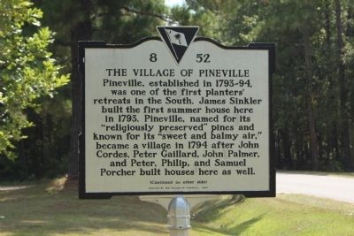Village of Pineville Marker, front text image. Click for full size.
