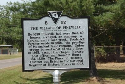 Village of Pineville Marker, reverse text image. Click for full size.