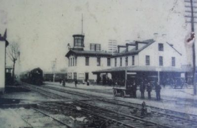 Original Reading RR Passenger Station Photo on Marker image. Click for full size.