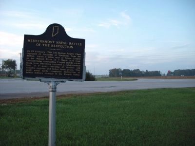 South/West View - - Westernmost Naval Battle of the Revolution Marker image. Click for full size.
