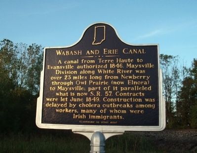 Side A - - Wabash and Erie Canal Marker image. Click for full size.