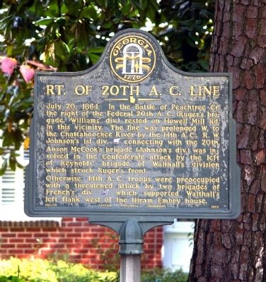 Rt. Of 20th A.C. Line Marker. Click for full size. Rt. Of 20th A.C. Line Marker image. Click for full size.