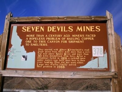 Seven Devils Mines Marker image. Click for full size.