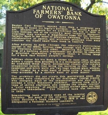 National Farmer's Bank of Owatonna Marker image. Click for full size.