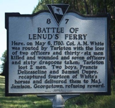 Battle of Lenud's Ferry Marker. Click for full size. Battle of Lenud's Ferry Marker image. Click for full size.