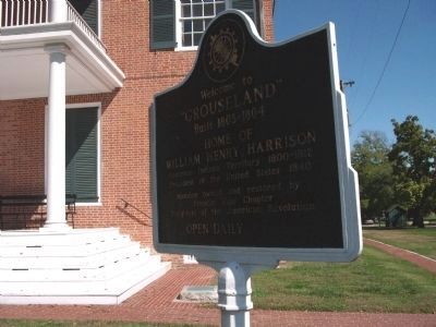 Obverse Side - - " Grouseland " Built 1803 - 1804 Marker image. Click for full size.