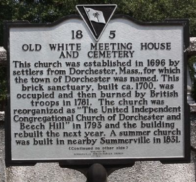 Old White Meeting House and Cemetery Marker image. Click for full size.