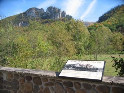 Marker and Seneca Rocks image. Click for full size.