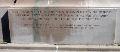 Abraham Lincoln & Family Moved to Illinois Marker. Click for full size. Abraham Lincoln & Family Moved to Illinois Marker image. Click for full size.