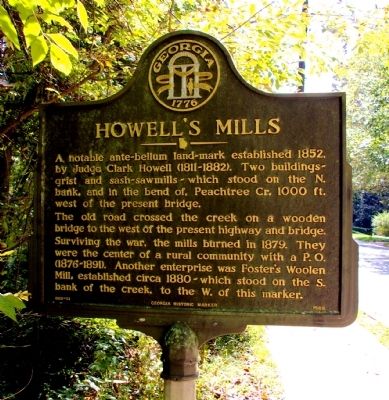Howell's Mills Marker image. Click for full size.