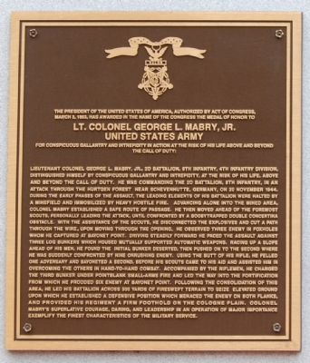 Lt. Col. Mabry Plaque image. Click for full size.
