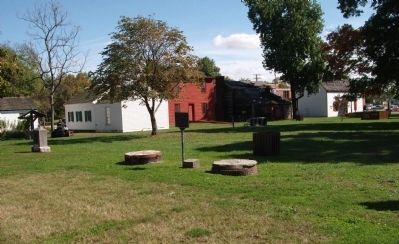 Long View - - A "Stand" of Millstones from Emison Mills - & - The Marker image. Click for full size.