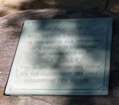 Second Plaque - - Vincennes University Marker image. Click for full size.