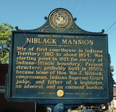 Obverse Side - - Niblack Mansion Marker image. Click for full size.