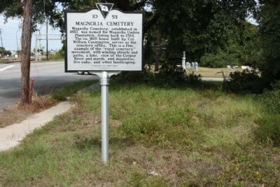 Magnolia Cemetery Marker along US 52, near Cunnington Avenue image. Click for full size.