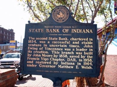 State Bank of Indiana Marker. Click for full size. State Bank of Indiana Marker image. Click for full size.