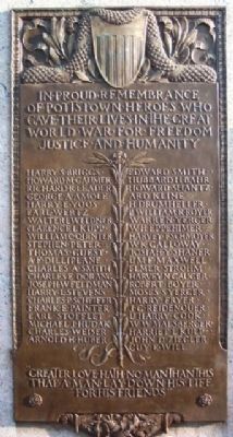 Pottstown War Memorial WWI Roll of Honor. Click for full size. Pottstown War Memorial WWI Roll of Honor image. Click for full size.