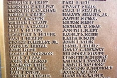 Pottstown War Memorial WWII Roll of Honor. Click for full size. Pottstown War Memorial WWII Roll of Honor image. Click for full size.