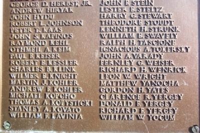 Pottstown War Memorial WWII Roll of Honor. Click for full size. Pottstown War Memorial WWII Roll of Honor image. Click for full size.