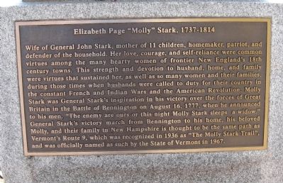 Elizabeth Page “Molly” Stark, 1737 – 1814 Marker image. Click for full size.