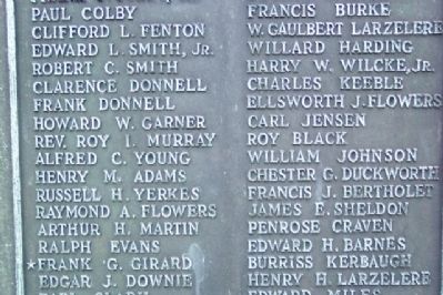 Hatboro World War I Memorial Honor Roll. Click for full size. Hatboro World War I Memorial Honor Roll image. Click for full size.