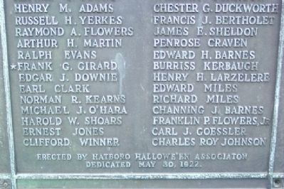 Hatboro World War I Memorial Honor Roll. Click for full size. Hatboro World War I Memorial Honor Roll image. Click for full size.