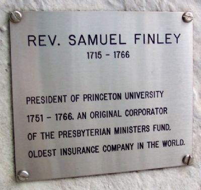Reverend Samuel Finley Marker image. Click for full size.