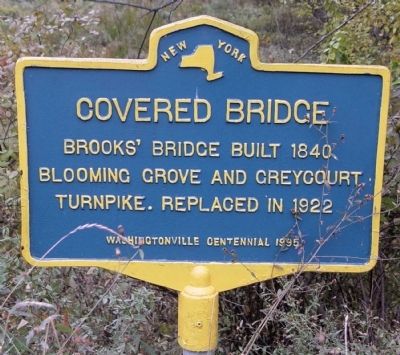 Brooks' Covered Bridge Marker image. Click for full size.