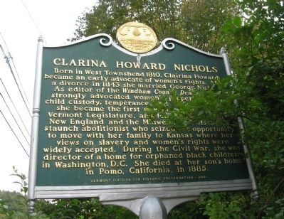 Clarina Howard Nichols Marker image. Click for full size.