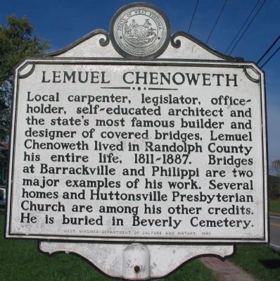 Lemuel Chenoweth Marker. Click for full size. Lemuel Chenoweth Marker image. Click for full size.