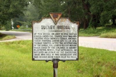 Quenby Bridge Marker as seen looking north along Cainhoy Road image. Click for full size.